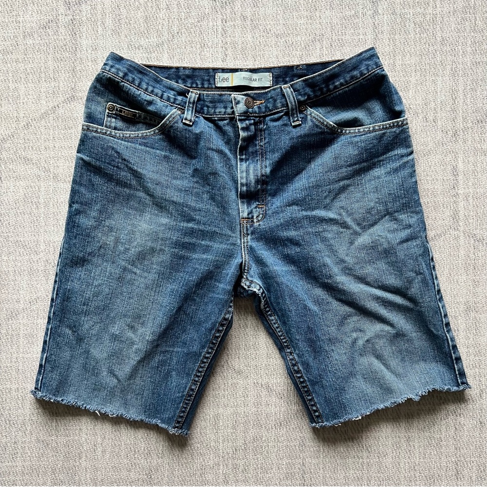 LEE Regular Fit Men’s Blue Casual Summer Denim Jean Shorts size 34